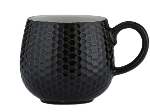 Mason Cash Embossed Honeycomb Black Mug