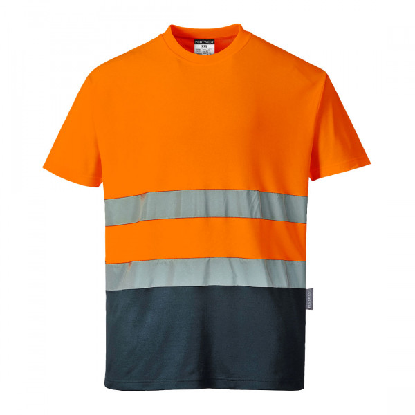 Portwest 2 Tone Cotton Hi Vis T-Shirt Orange