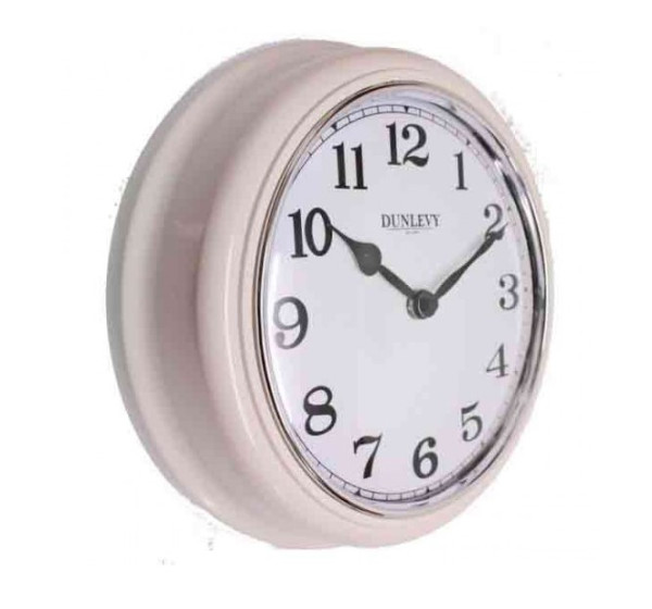 Dunlevy Cream Deep Wall Clock 10in Plastic