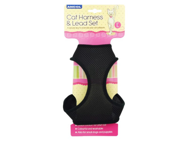Cat Harness & Lead Set - Black