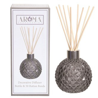 Aroma Grey Lustre Glass Reed Diffuser & 50 Rattan Reeds