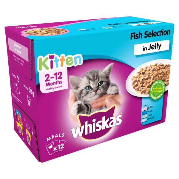Whiskas Kitten - Fish Selection in Jelly 12x100g Pouches