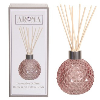 Aroma Pink Lustre Reed Diffuser & 50 Rattan Reeds