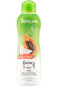 Tropiclean Papaya & Coconut 2in1 Shampoo/Conditioner - 355ml