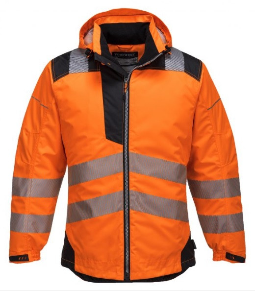 Portwest Vision Hi-Vis Rain Jacket Orange / Black
