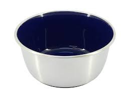 Selecta Blue Enamel & Stainless Steel Dog Bowl - 350ml