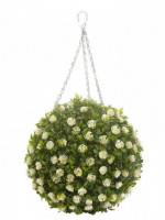 Topiary White Rose Ball - 30cm