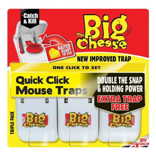 Big Cheese Quick Click Mouse Trap 3 Pack