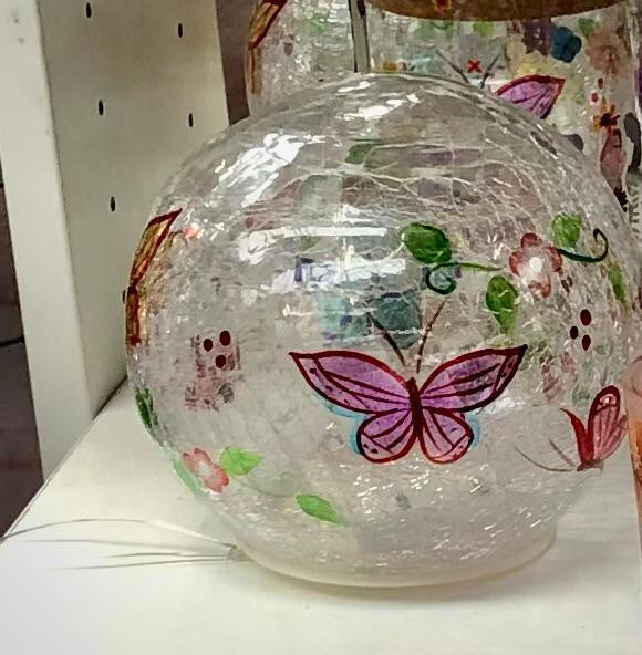 Led Butterfly Glass Ball 15cm