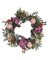 Artificial Floral Wreath Purple 50cm