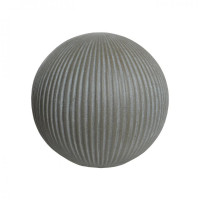 FibreClay Ribbed Garden Sphere Taupe Small: H23 x W25 x D25 cm