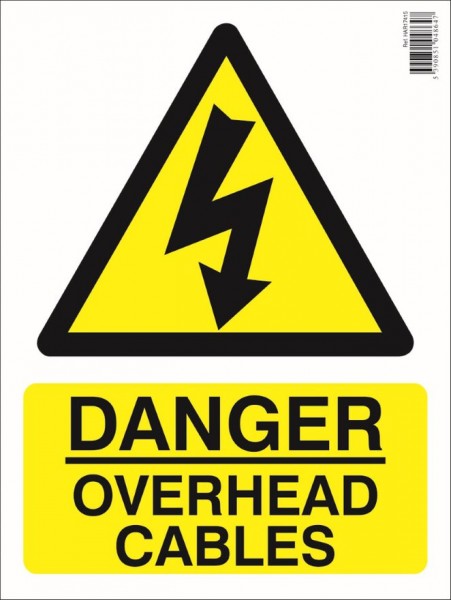 Danger Overhead Cables Farm Sign