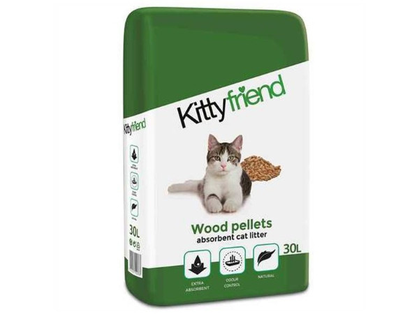 Kitty Friend Wood Pellet Cat Litter 30l