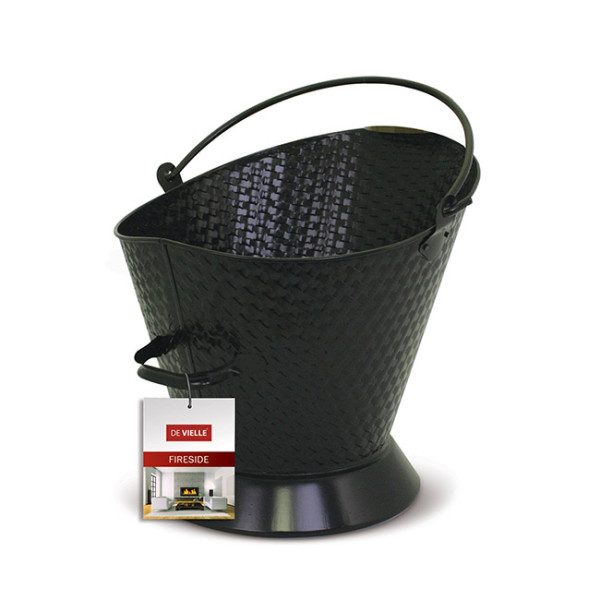 De Vielle Black 16in Basket Weave Waterloo Bucket