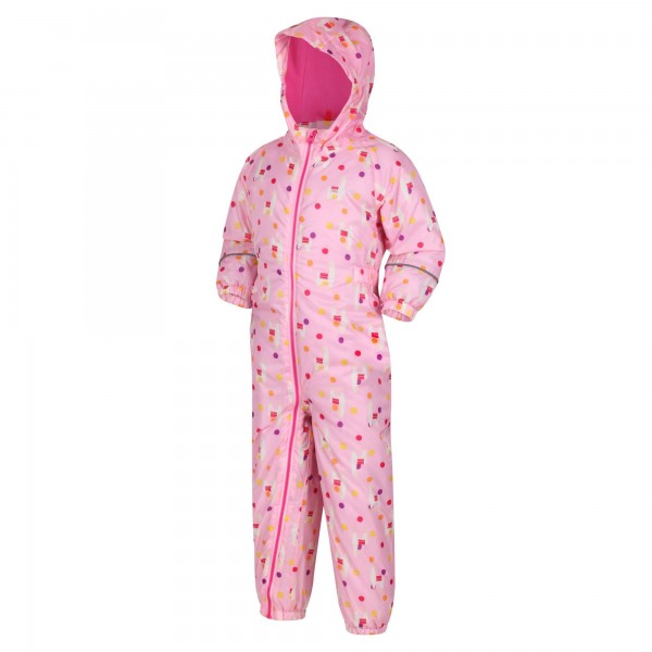 Regatta Kids' Printed Splat II Waterproof Puddle Suit Sweet Lilac Llama
