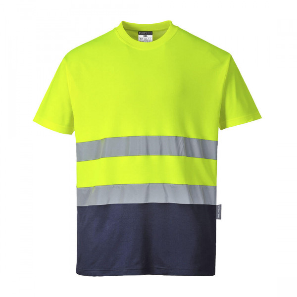 Portwest 2 Tone Cotton Hi Vis T-Shirt Yellow