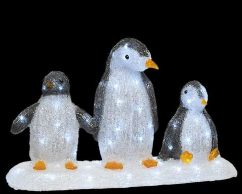 Led Acrylic Penguin Family - 3pce