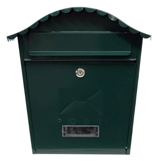 De Vielle Traditional Post Box Green Gloss