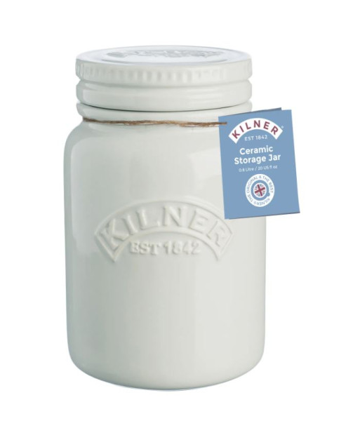 Kilner Ceramic Push Top Moongrey Jar 0.6 Litre