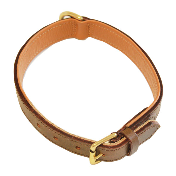 Brown Leather Padded Dog Collar