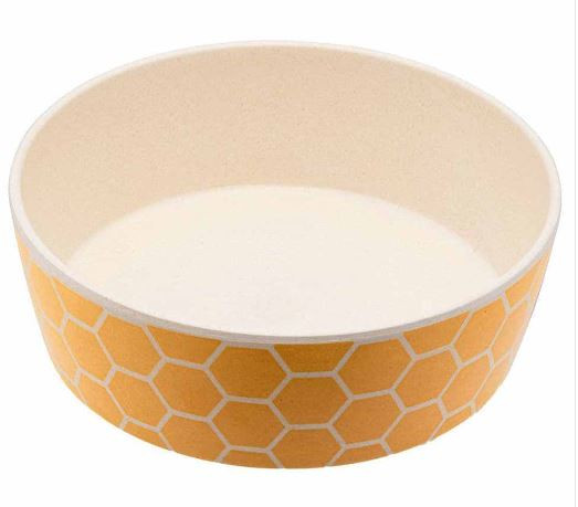 Beco Printed Bamboo Dog Bowl - Honeycomb