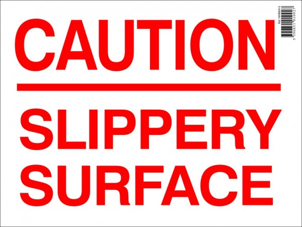 Caution Slippery Surface Farm Sign