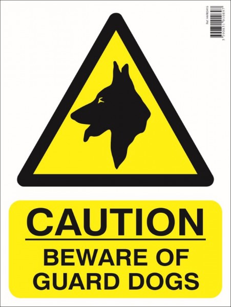 Caution Beware Of Guard Dogs Farm Sign
