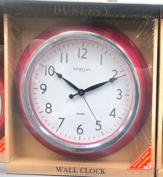 Dunlevy Red Classic Wall Clock 14"