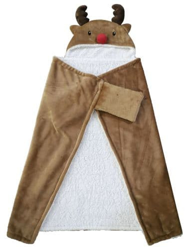 Reindeer Hooded Blanket 85x115cm