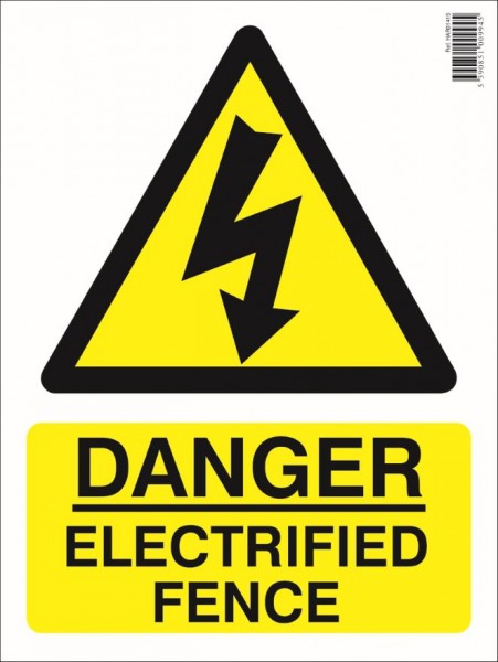 Danger Electrified Fence Farm Sign