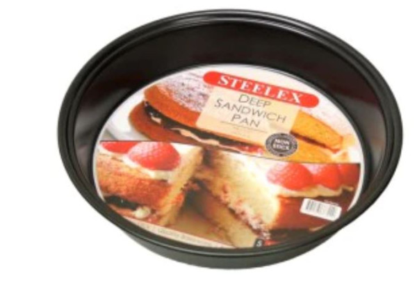 Round Sandwich Tin N/s Steelux 24.5x4cm