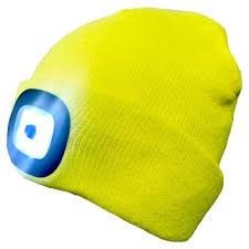 Thinsulate Beanie Hat & Led Light Hv Yellow