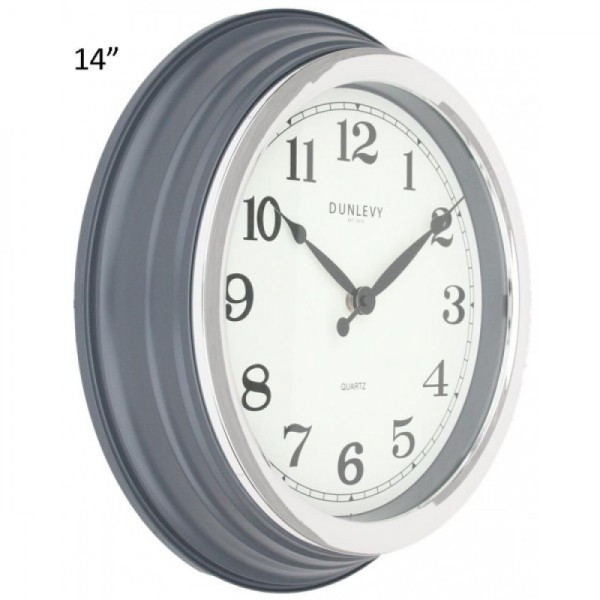 Dunlevy Grey Classic Wall Clock