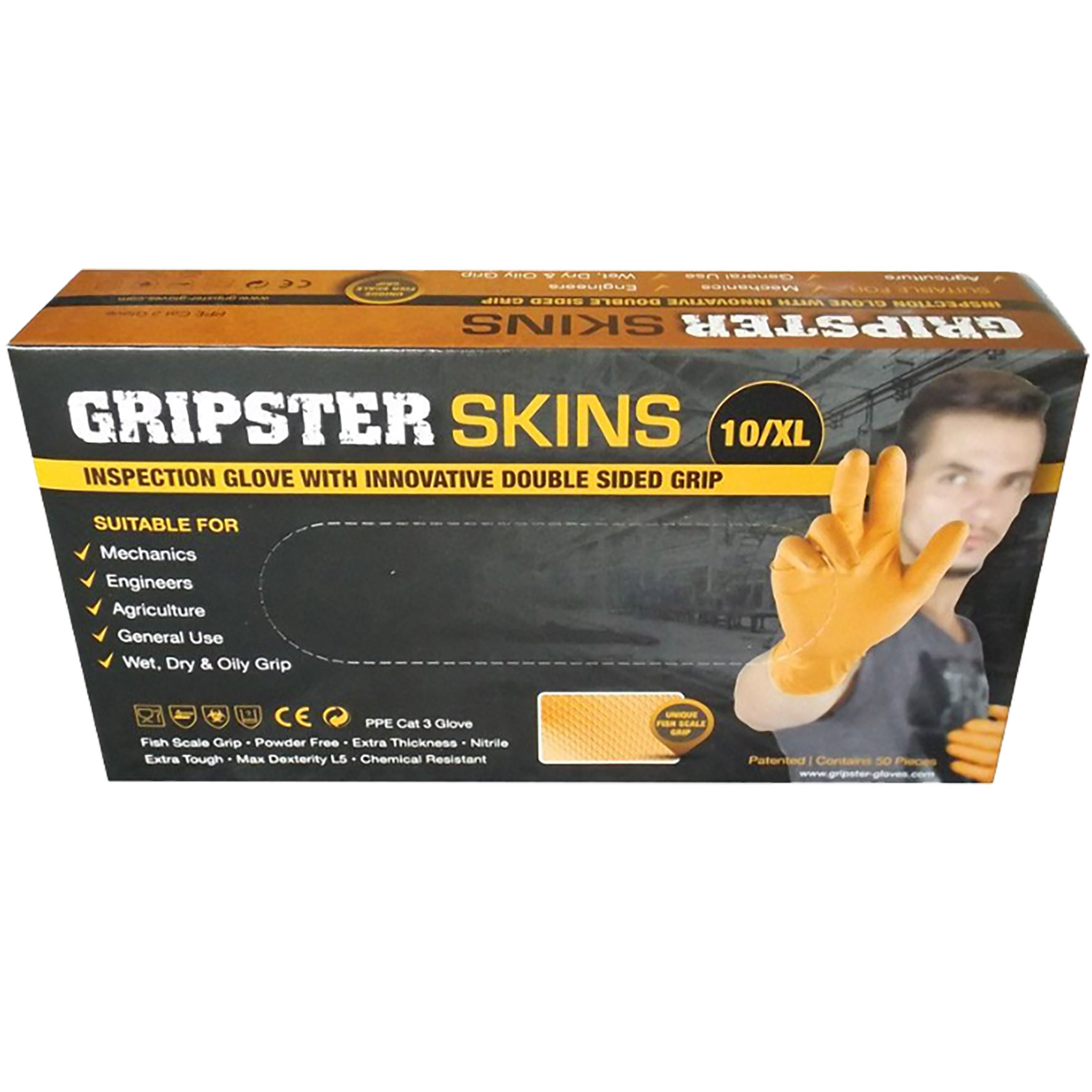 Gripster Skins Disposable Gloves - 50 Pack, Safety Clothing, Clothing